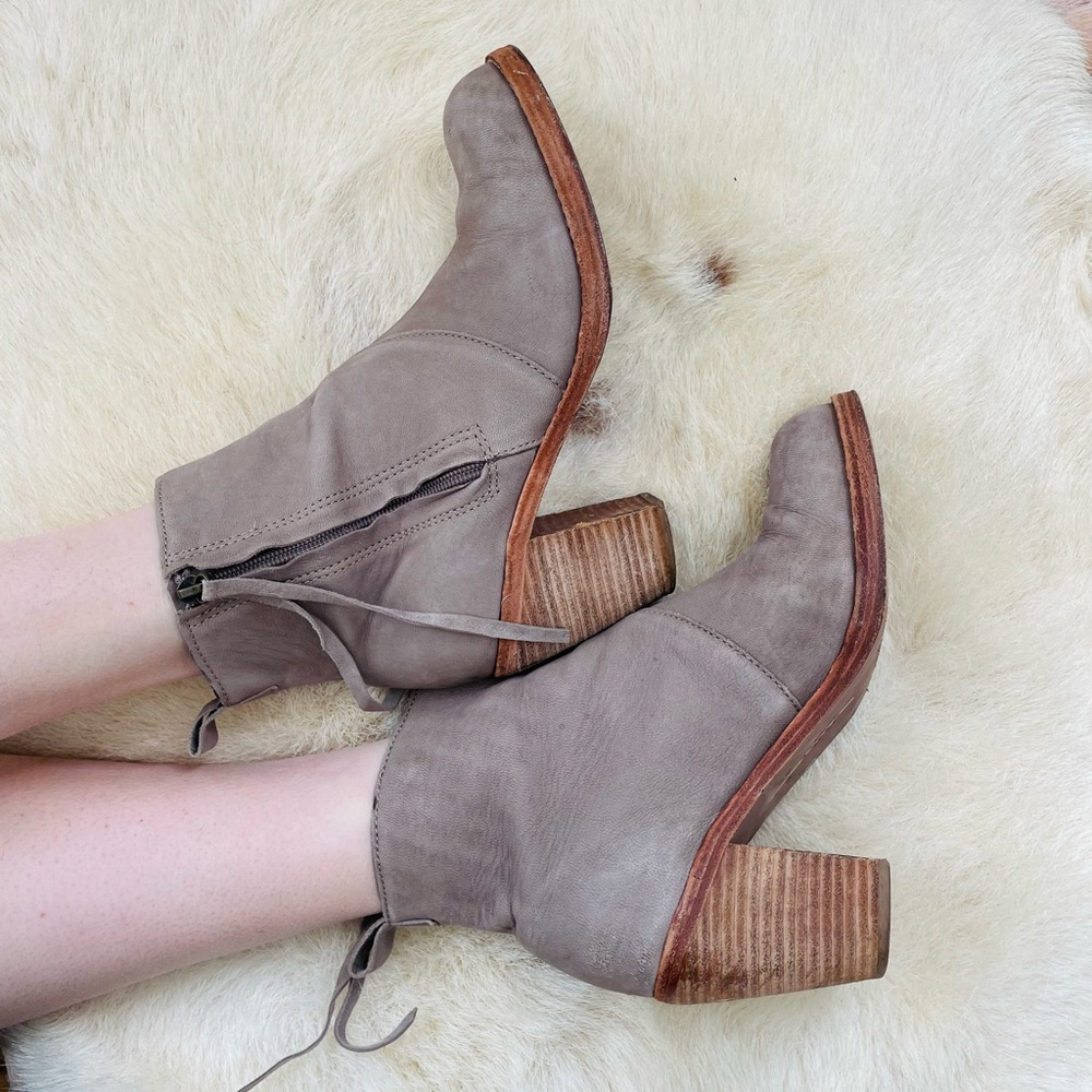 Dolce Vita Leather Taupe Booties